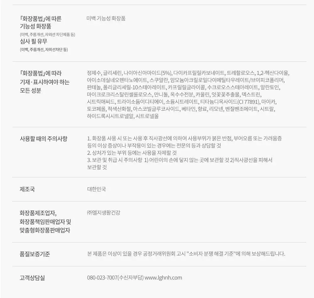 [착색 미백 케어]비클리닉스 나이아신아마이드 5% 브라이트닝 턴온 바디로션 300ml 상세페이지 21